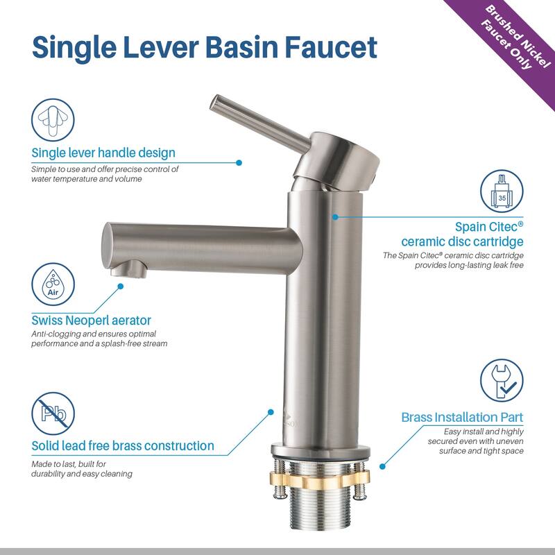 Solid Brass Leed Free Single Handle Bathroom Faucet