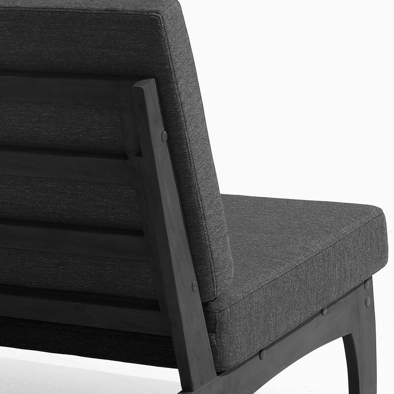 Outdoor Wood Cushion Loveseat with Side Table