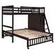 preview thumbnail 21 of 38, Wooden Twin Over Full Bunk Bed with 6 Drawers, Flexible Shelves & Removable Bottom Bed on Wheels, Grey
