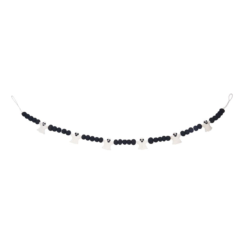 60" Ghost Decorative Felt Halloween Garland