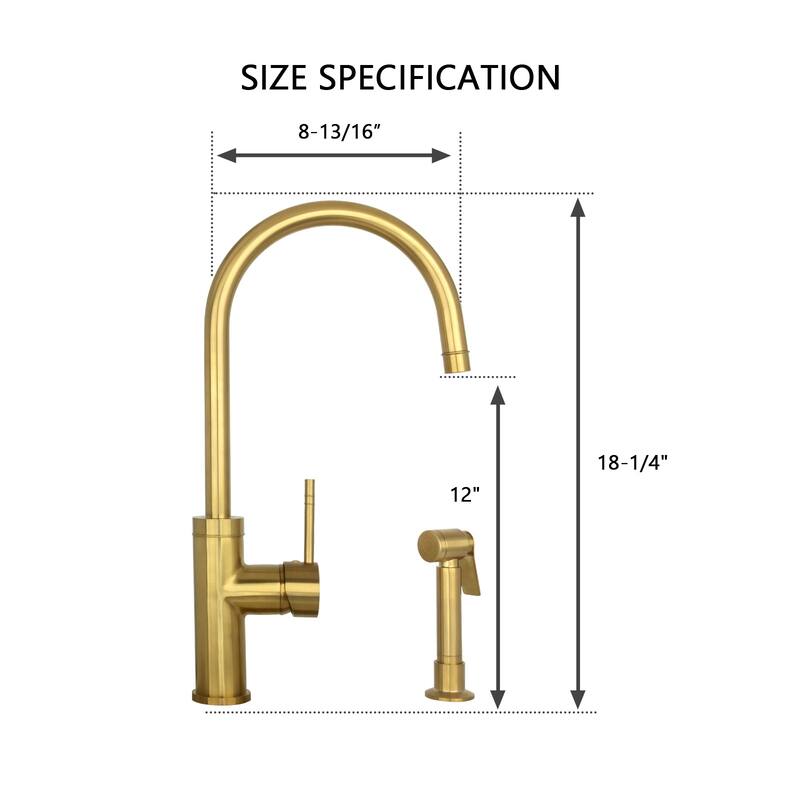 One-Handle Widespread Kitchen Faucet with Side Spray