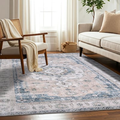 Delara Machine Washable Area Rug, Soft & Durable, Non-Slip Backing, Eco- Friendly GRS certified.