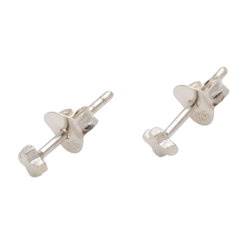 Novica Handmade Mark The Spot Sterling Silver Stud Earrings