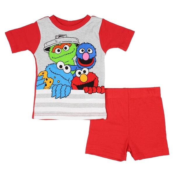 Sesame Street Boys 4-Piece Cotton Pajama Set