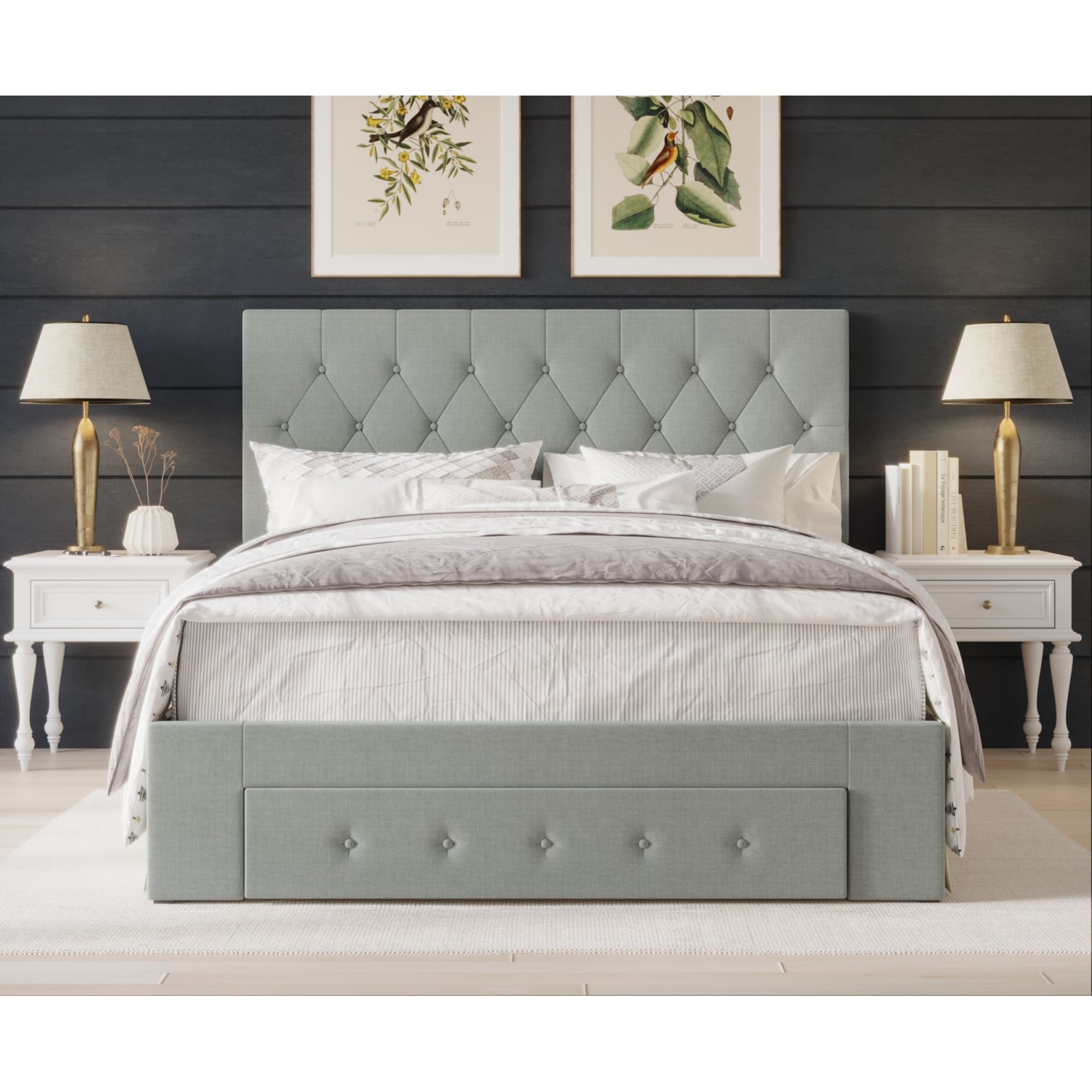 Deborah Tufted Upholstered Storage Panel Bed Bed Bath Beyond