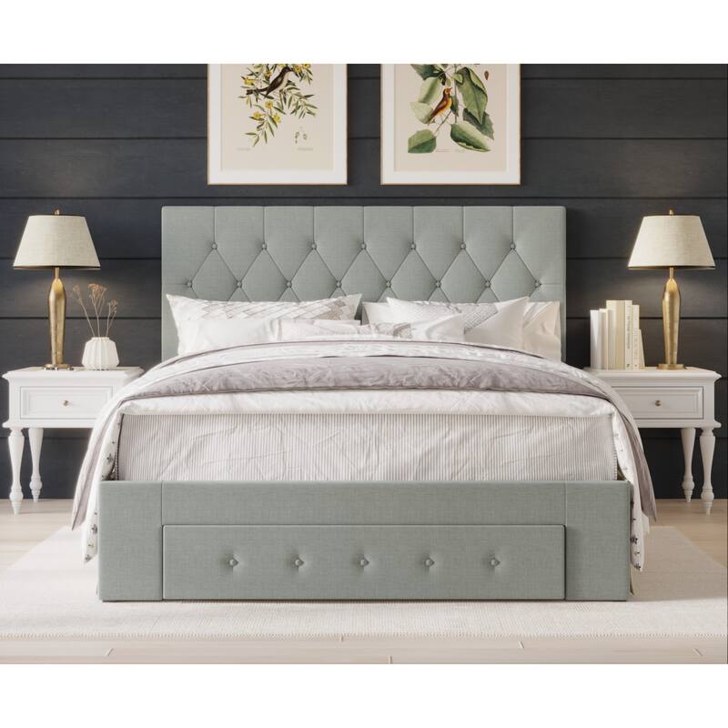 Deborah Tufted Upholstered Storage Panel Bed