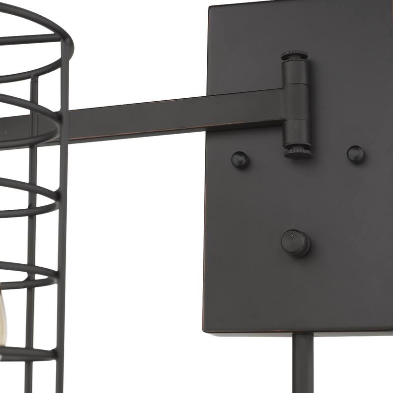 32"H Modern Plug-in Wall Sconce with LED Option and Dimmable Hanging Light Fixture Steel Frame - 32" H x 5" W x 20.75" D
