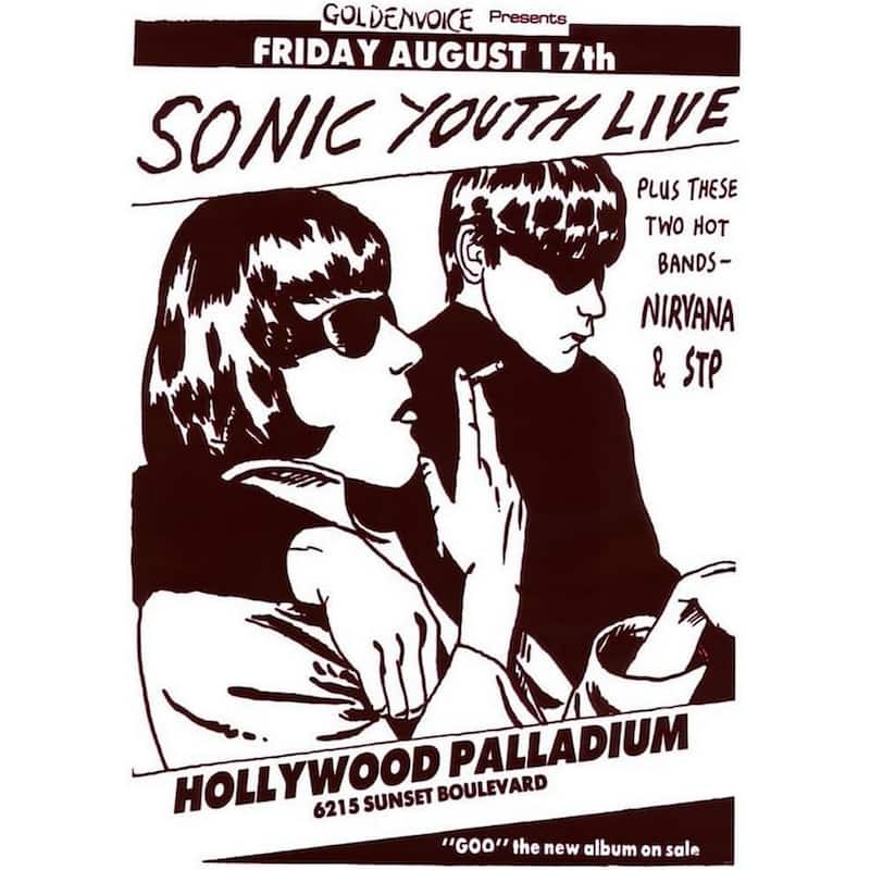 Sonic Youth Live Hollywood Palladium Art Poster - 24 x 36 Inch