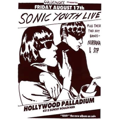 Sonic Youth Live Hollywood Palladium Art Poster - 24 x 36 Inch