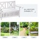 preview thumbnail 6 of 18, Cream White Rustic Solid Fir Wood Storage Boxes with Bench and 4 Wooden Legs for Porch Deck Garden and Balcony