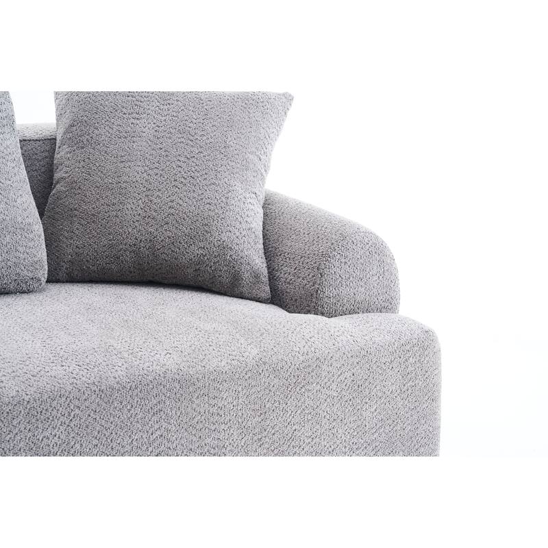 4-seater Combined Compression Sofa, Crochet Yarn Fabric, Gray