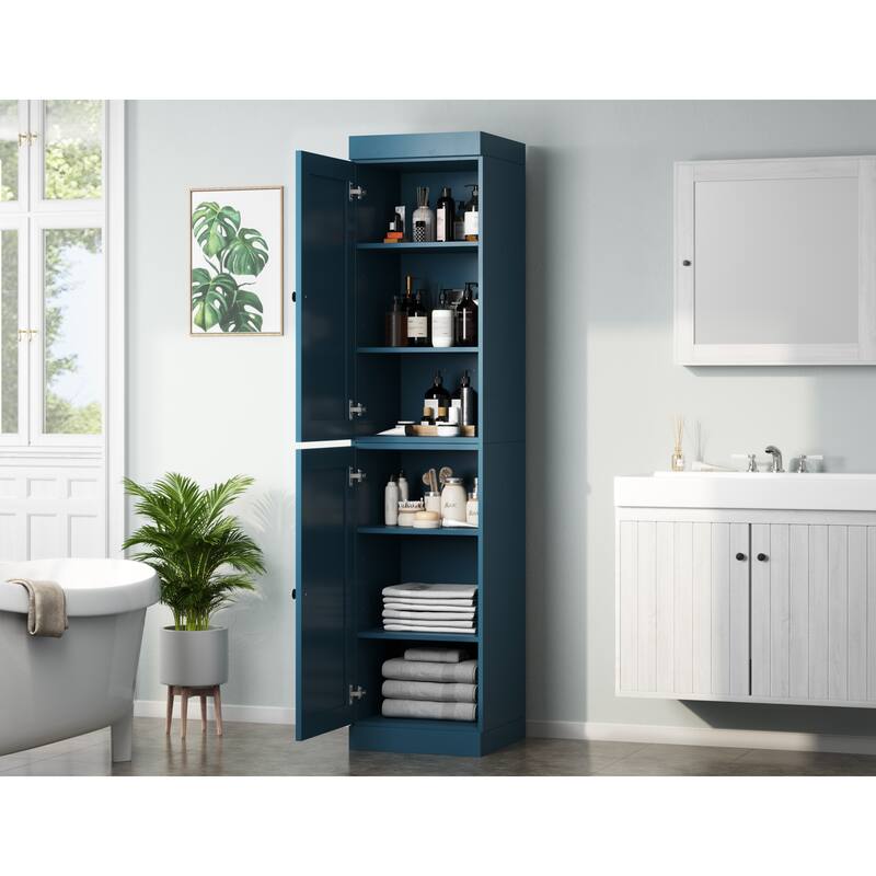 Palace Imports 100% Solid Wood 16.5" Bathroom Storage Cabinet with Shaker Doors and Adjustable Shelves