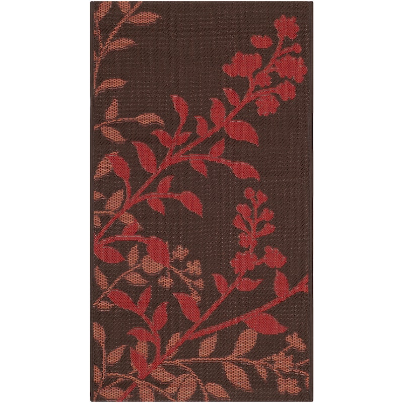 SAFAVIEH Courtyard Luann Botanical Indoor/ Outdoor Waterproof Patio Backyard Rug