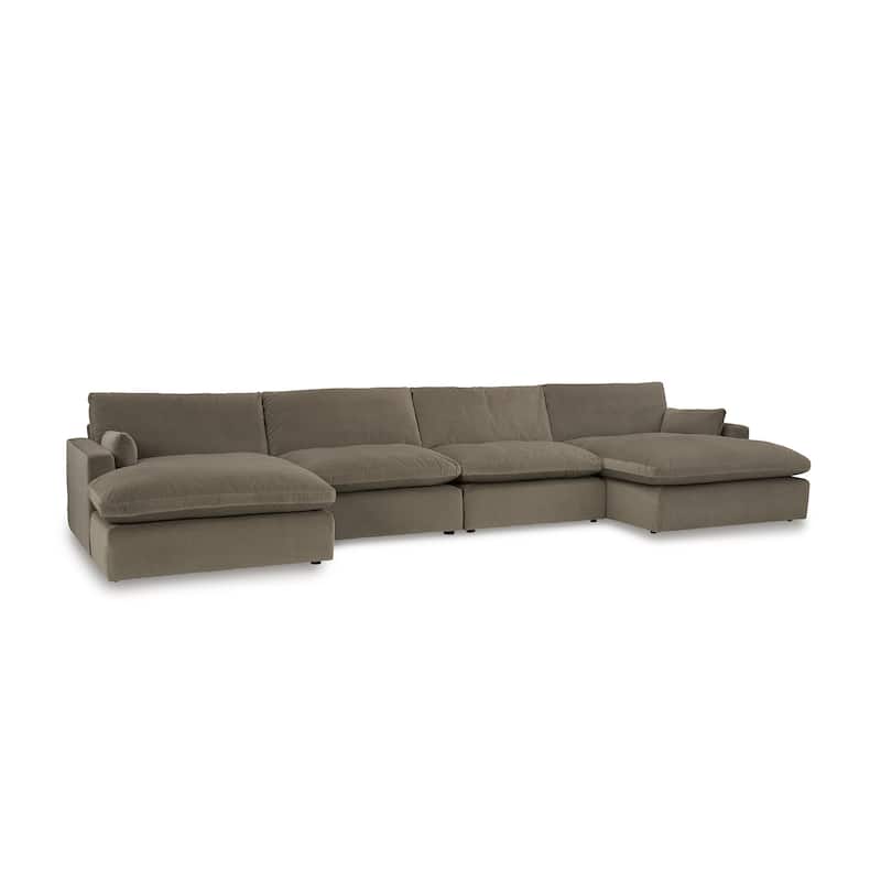 Signature Design by Ashley Sophie Brown 4-Piece Sectional with Chaise - 172"W x 67"D x 36"H