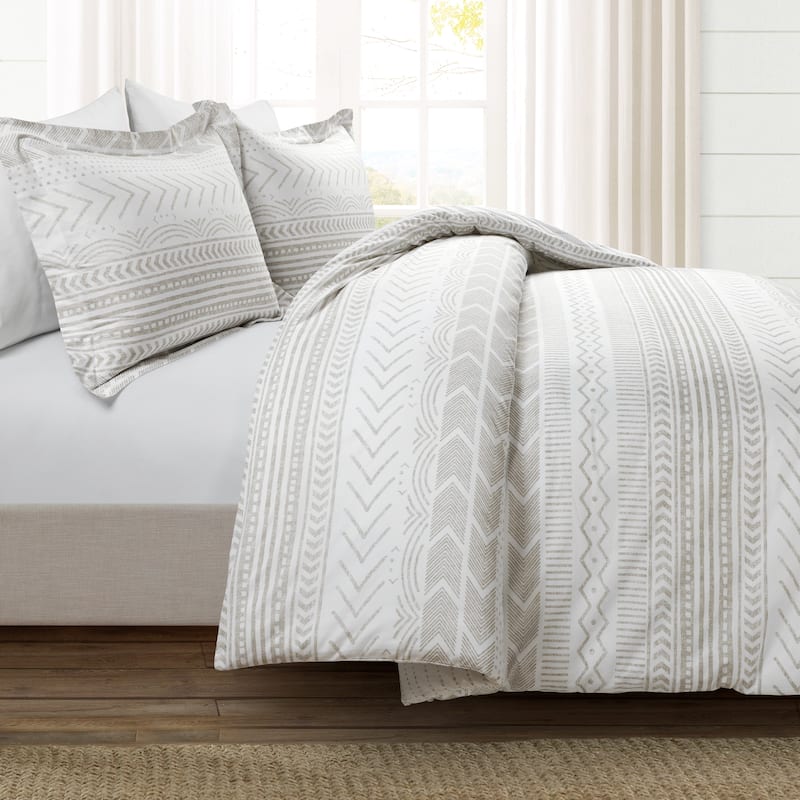 Lush Decor Hygge Geo Reversible 3 Piece Cotton Duvet Set