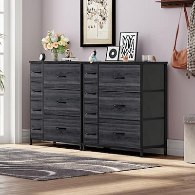 Moasis 7-drawer Bedroom Fabric Dresser Storage Tower with Wood Top