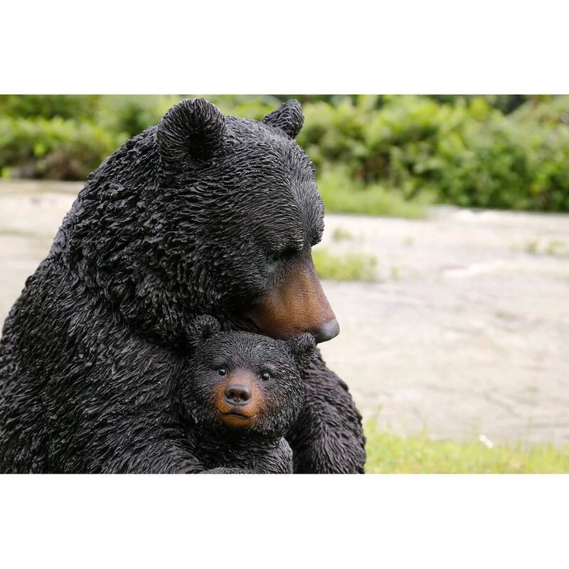21.5" Bear Mother and Child Outdoor Garden Statue