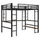 preview thumbnail 14 of 20, Full Size Loft Metal&MDF Bed with Long Desk and Shelves,Black