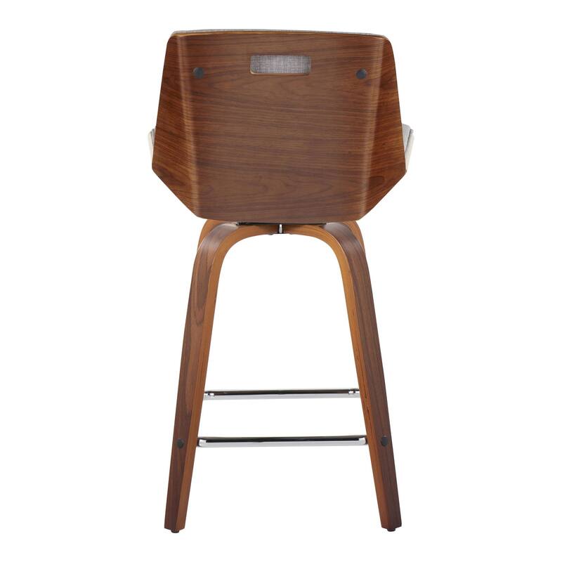 Carson Carrington Clemens 24" Fixed-Height Counter Stool with Bent Wood Legs & Square Footrest (Set of 2)