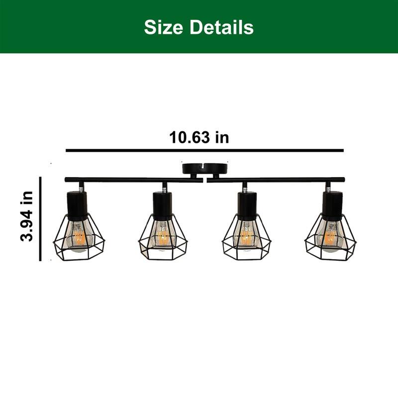4 Light track light black bedroom light fixture metal ceiling light