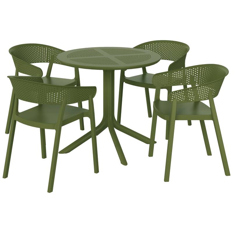Frond and Form 4-Person Outdoor Round Dining Set