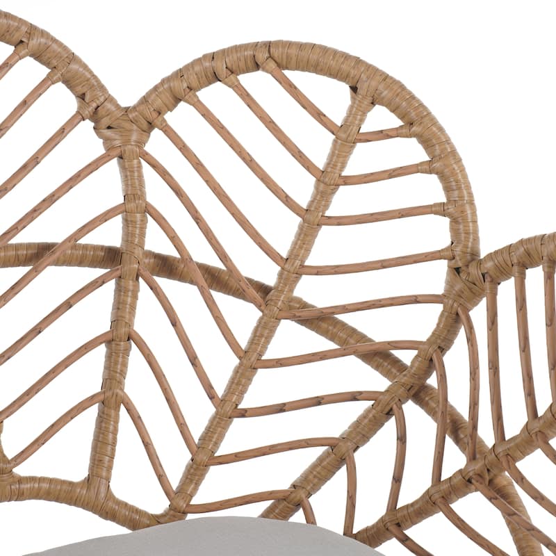 Outdoor Wicker Peacock Shape Papasan Style Chair