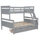 preview thumbnail 18 of 21, Twin over Full Bunk Bed with Ladder, Two Storage Drawers, Safety Guardrail