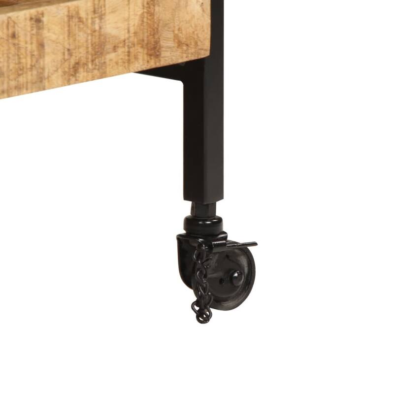 vidaXL Kitchen Trolley Solid Rough Wood Mango - 31.5" x 21.7" x 27.6"