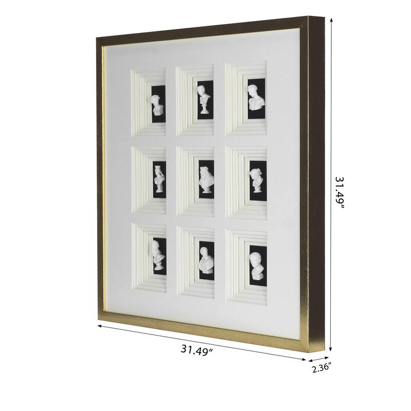 HUJI Miniature Plaster Statue Shadow Box Wall Decor