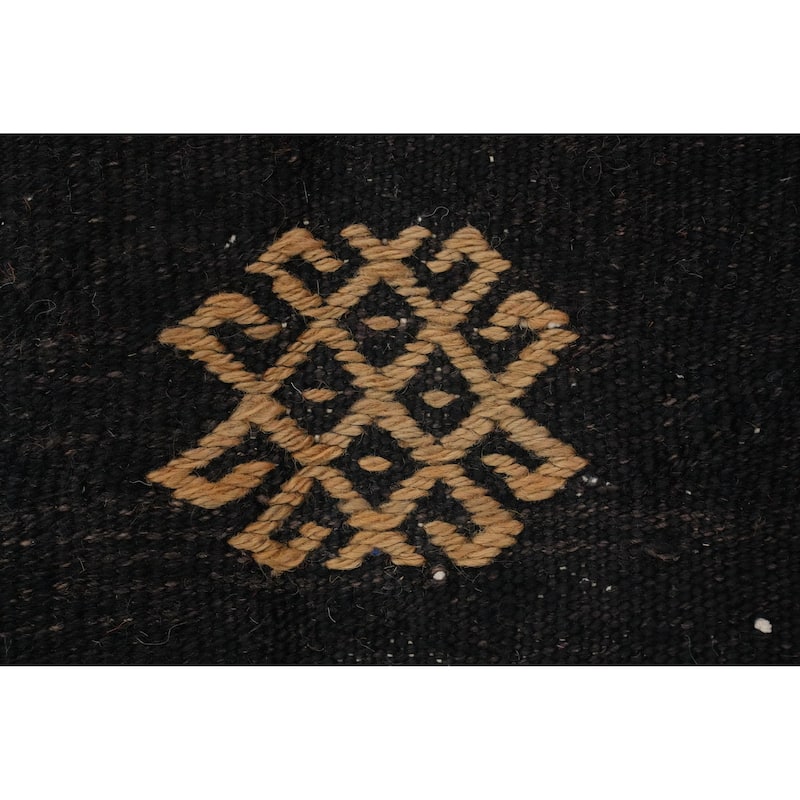 Hand Woven Oriental 100% Wool Carpet Southwestern Tribal Multi-Colored Kilim Area Rug - 11' 4'' X 6' 2''