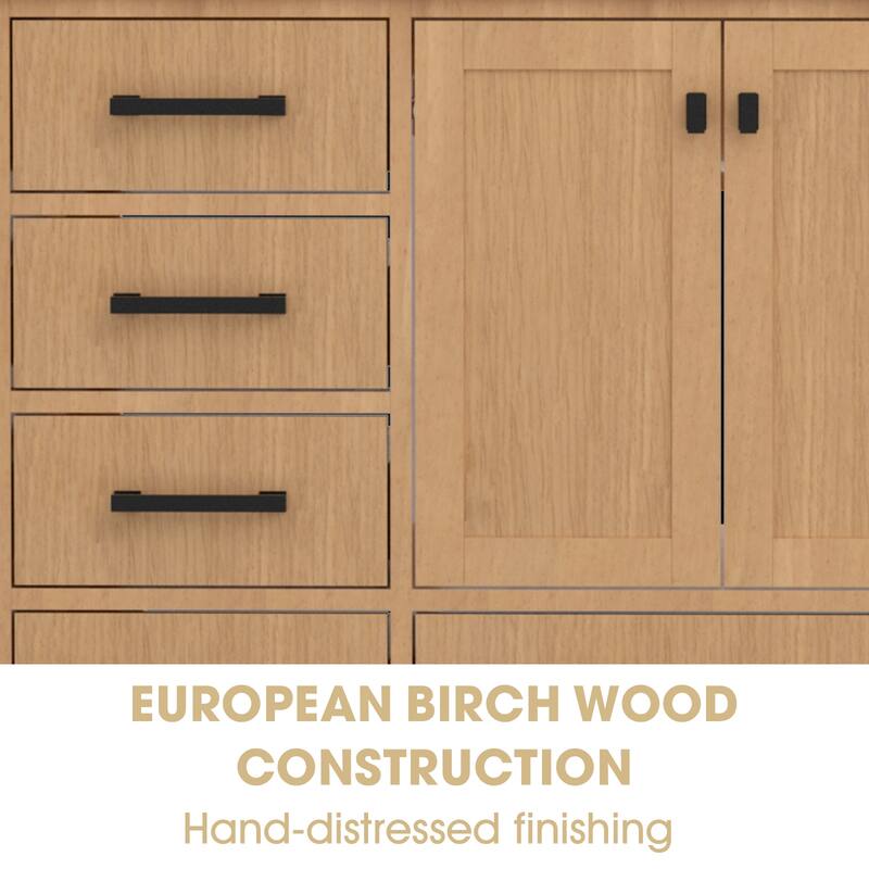 48inch Solid Wood Freestanding Bath Vanity Engineered Countertop Undermount Rectangular Ceramic Sink - 48 inch