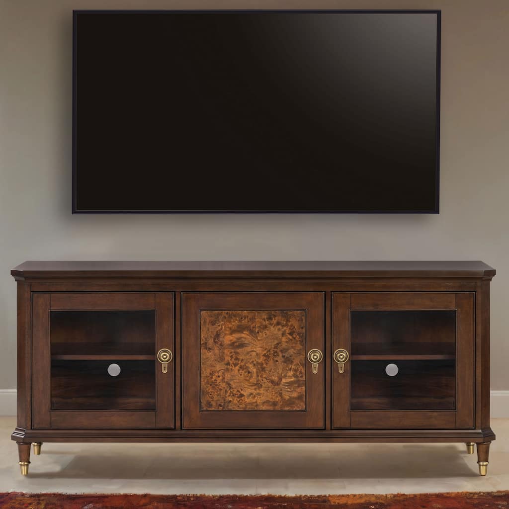 Furniture of America Prylen Modern Dark Cherry 70-inch TV Stand with 6 Shelves