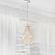 Wood Beaded Chandelier Boho Wood Bead Pendant Light Fixture 3-Light