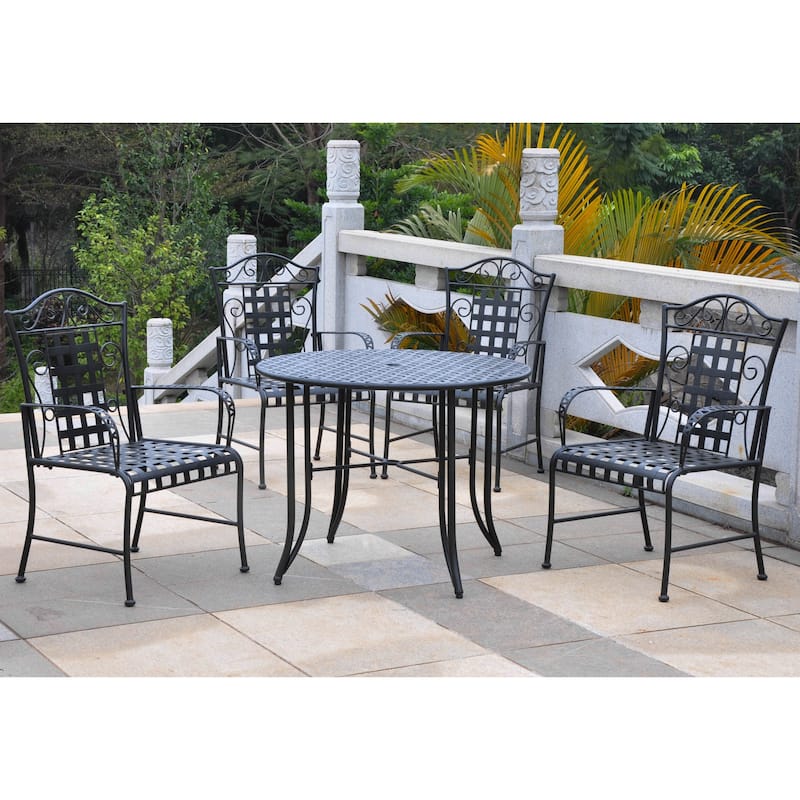 Mandalay 5-Piece Iron Patio Dining Set
