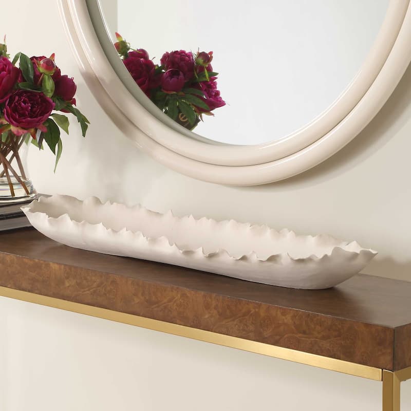 Uttermost Ripple Crest White Bowl