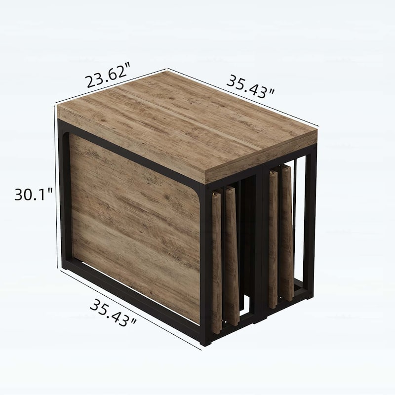 Space-Saving Wood Dining Table for Kitchen/Dining Room/Living Room
