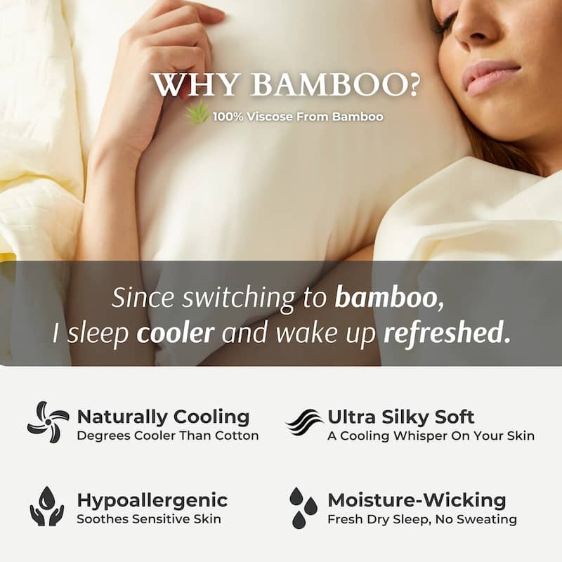 BedVoyage 100% viscose from Bamboo Bed Sheet Set, Split King - White