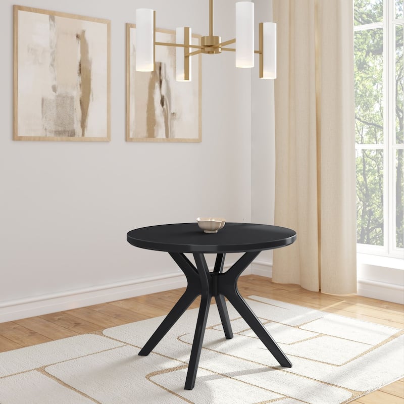 Plank and Beam Verso Cross Leg Round Dining Table - 38" - Black