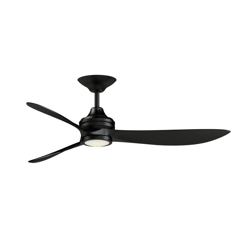 Aviara 60 inch Indoor/Outdoor Ceiling Fan with LED CCT Select Light Kit - 60 Inches - Black