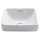 preview thumbnail 1 of 13, Kraus Elavo 16 1/4 in Square Ceramic Semi-Recessed Bathroom Sink White