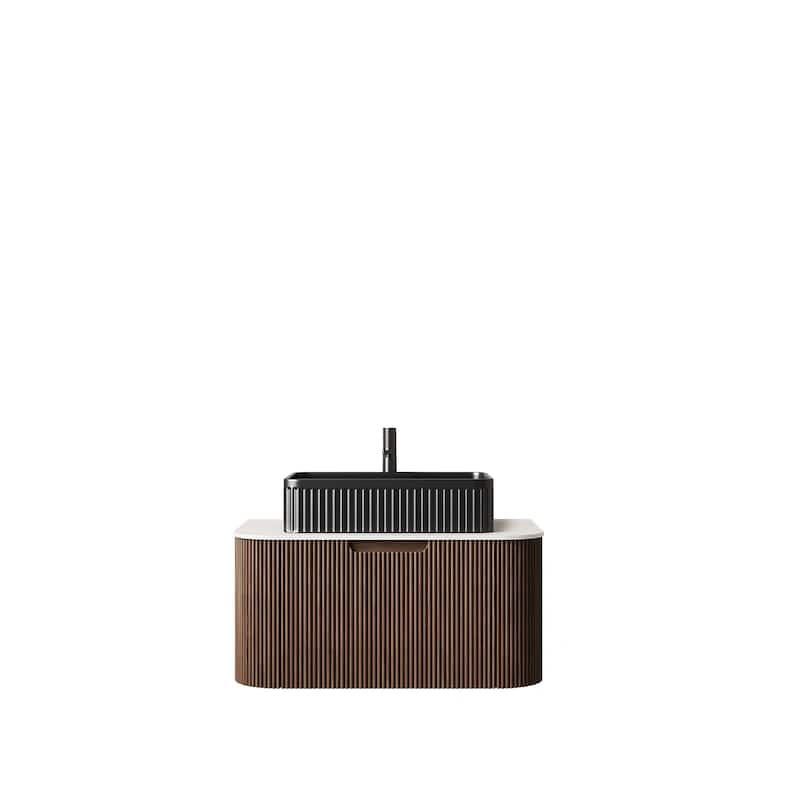 Wall-Mounted Floating Bathroom Vanity with Sink