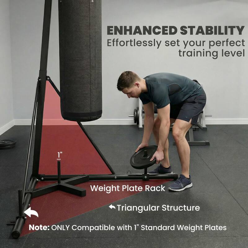 Soozier Punching Bag with Stand for Adults, 72.8"-90.9" Height Adjustable Freestanding Boxing Stand with Canvas Sandbag