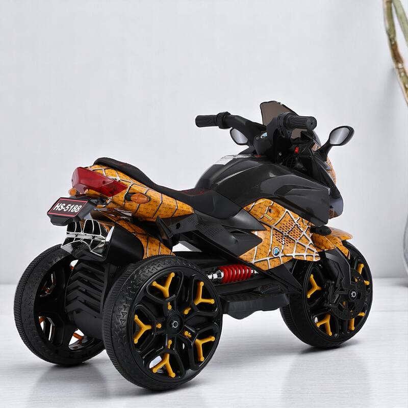 12V Kids Electric Ride-On Motorcycle with Manual Throttle, LED Wheel Lights, Bluetooth Music- Battery Powered Motorbike