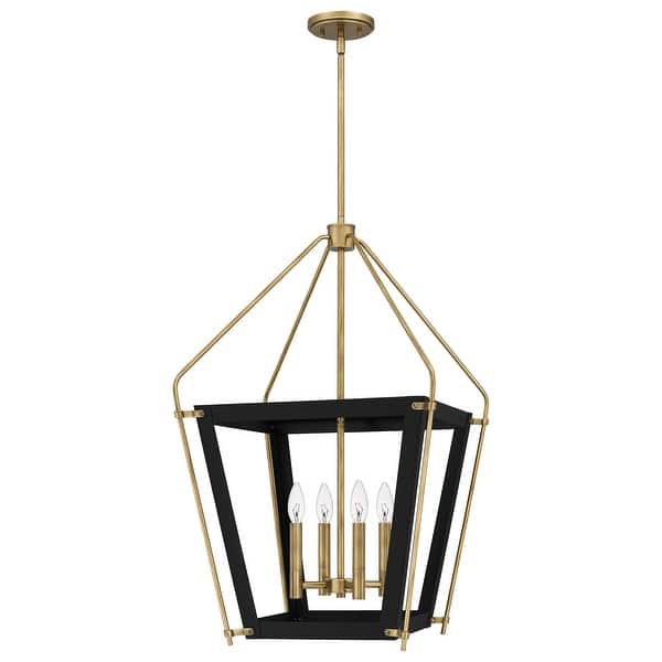 slide 2 of 8, Abbeville 4-Light Earth Black Pendant with Gold Accents