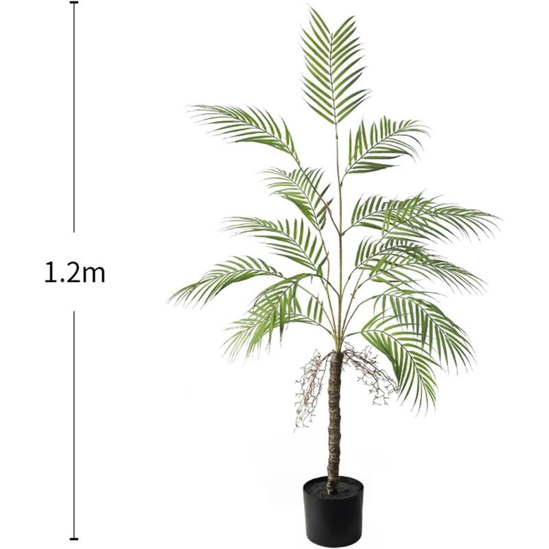Artificial Palm Tree Tropical Floor Plant in Pot for Home Office Decor - 120cm - Green Single Pole
