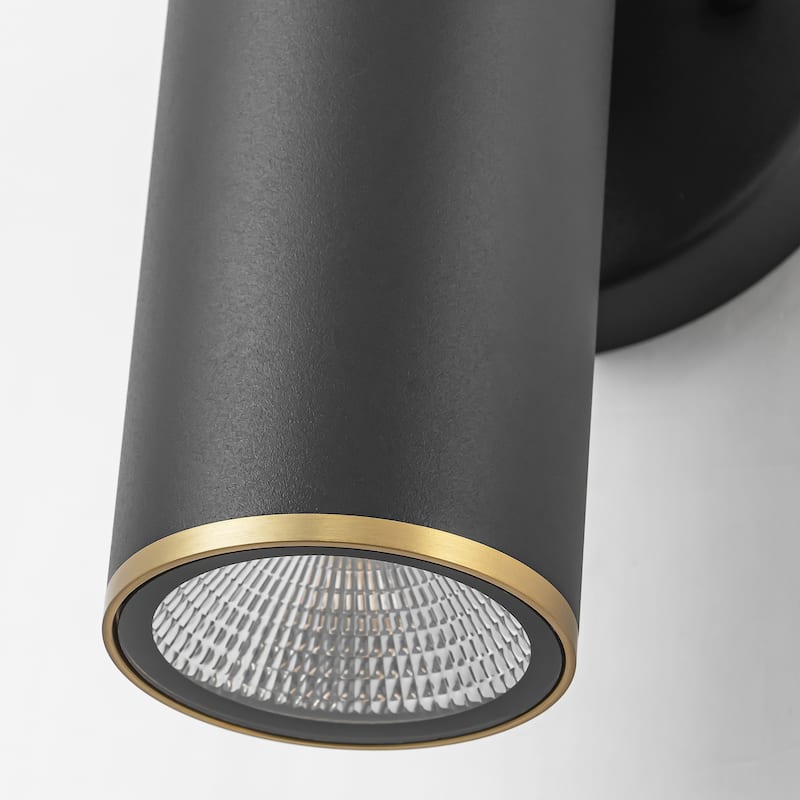 2-Light Modern Linear Cylinder Waterproof Integrated LED Outdoor Light for Patio - 4.7 in. W x 17.7 in. H x 5 in. D