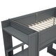preview thumbnail 23 of 22, Gaming Loft Bed, Wood Loft Bed Frame with Built-in Desk, Multi-Storage Shelves, LED, Charging Station, Cabinets