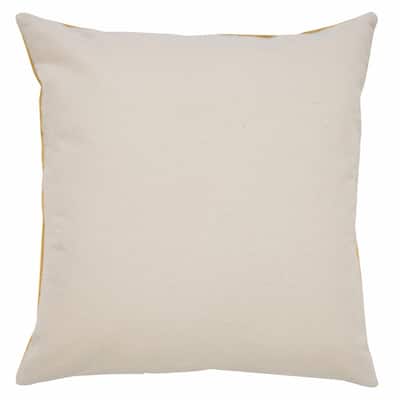 HomeRoots 20" X 20" Yellow And White 100% Cotton Striped Zippered Pillow