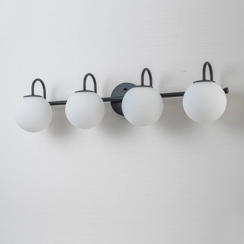 3/4-Light Dimmable Modern Bathroom Light Fixture with Frosted Glass