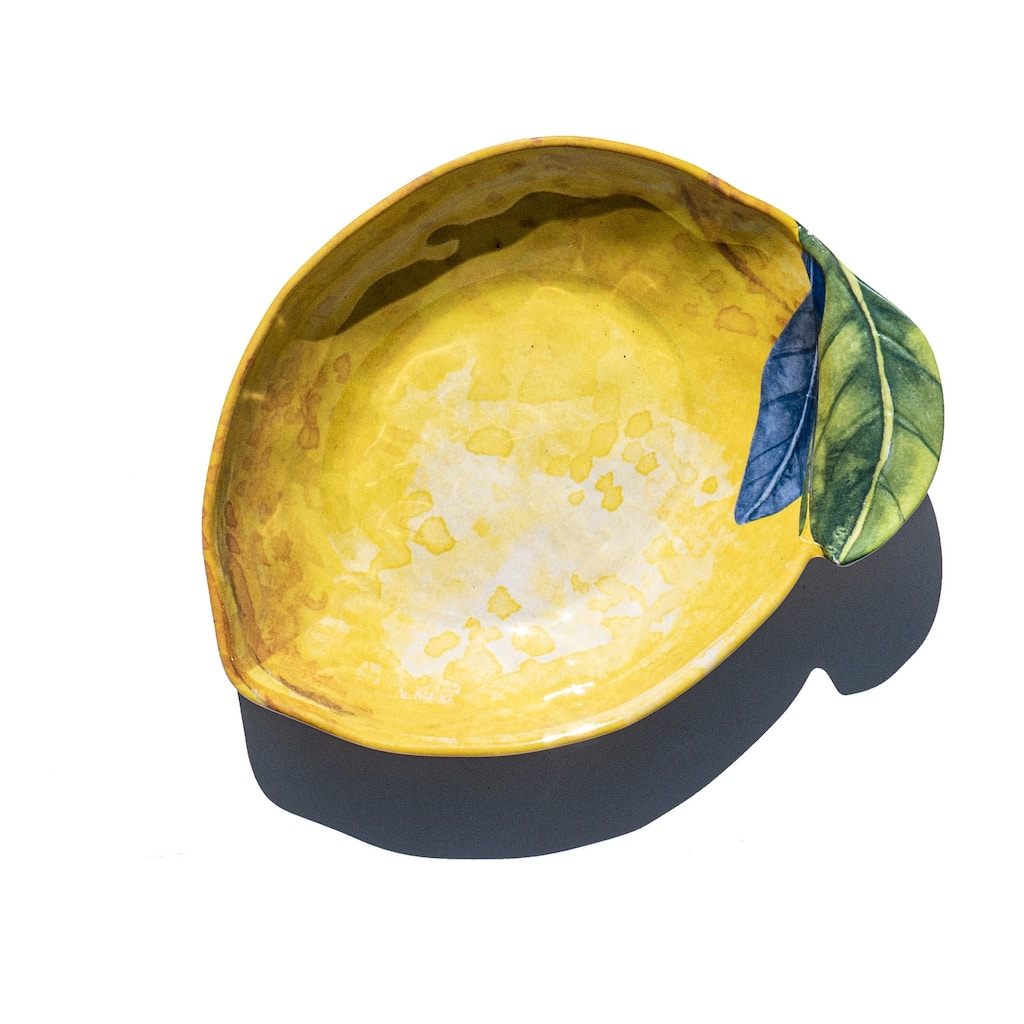 Abode Homewares Lemon Orchard Melamine Lemon Shape Bowl - Yellow - 8" - Set of 6
